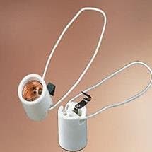 Mogul Socket E26(=E27) Base Keyless Light Bulb Fixture Socket Porcelain Lampholder 1500K 4KV Pin Type Vertical Hanging