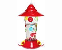 Handpainted Dots Glass Hummingbird Feeder