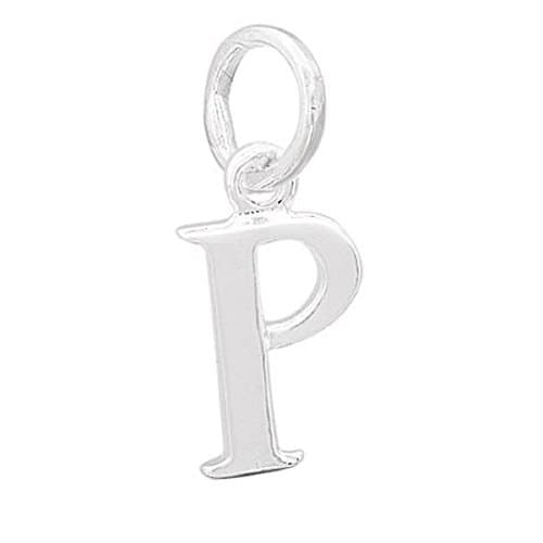 Silver plated letter P charm, initial, will fit pandora style bracelets
