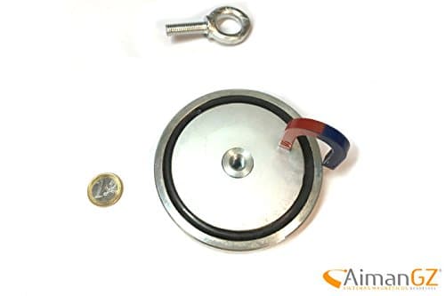 1 superiman with Hook, 107 mm Diameter x 20 mm Thickness – 400 kg pull for Fishing with Magnets