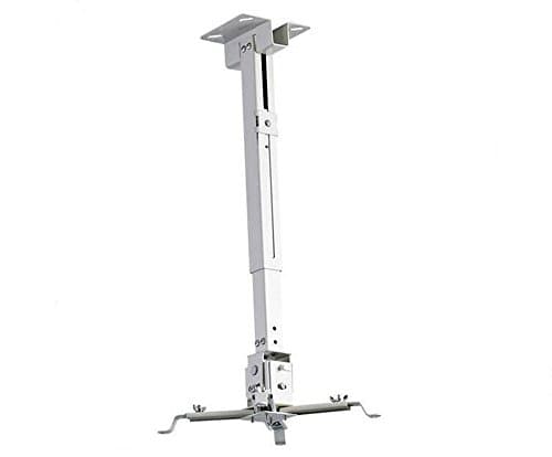 LONGXI 2 In 1 Universal White Projector Ceiling Wall Mount Roof Bracket LED LCD DLP Monitor Tilt Holder Extendable Adjustable