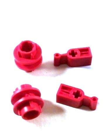 Lego Technic Red Driving Ring 2L + Red Changeover Catch (each sorte 2 loose pieces)