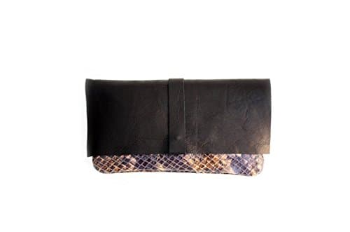 Clutch ELY, very soft nappa leather and python bag.