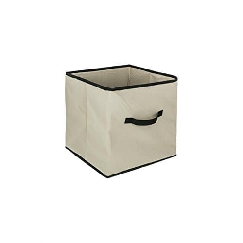 JJA Textile storage box, clothes box, 31 x 31 cm, black - Secret de Gourmet, Colour:beige