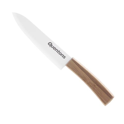 Ceramic Chef Knife, White Blade and Bamboo Grip Handle (Chef 6'' Normal Edge)