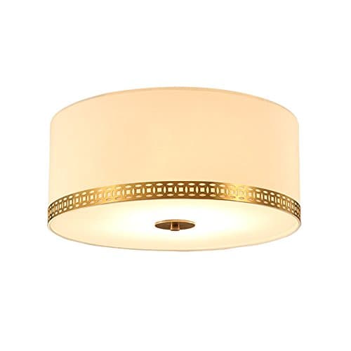 Koalala American Full Copper Clad Edge Ceiling Lamp Lights Light Study Chinese Bedroom Living Room Light Circular 50*20Cm Lamps