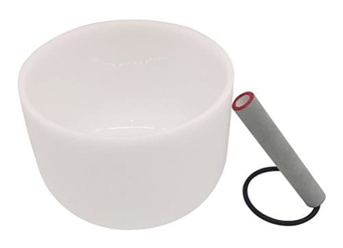 Quartz Frosted Crystal Singing Bowl Note D Sacral Chakra 9 inch Best and Highest Quality Sound &amp; Material Suede Mallet Included