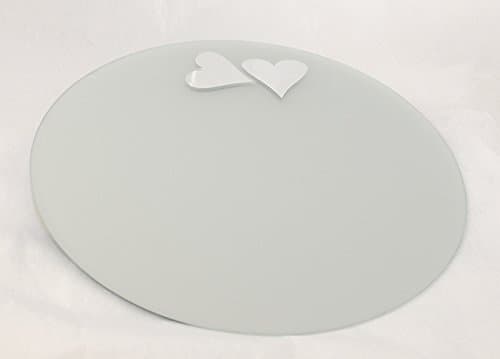 Round Mirror with Hearts Diameter 45 cm Satin