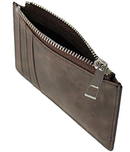 Leather RFID Blocking Slim Minimalist Wallet (coffee)