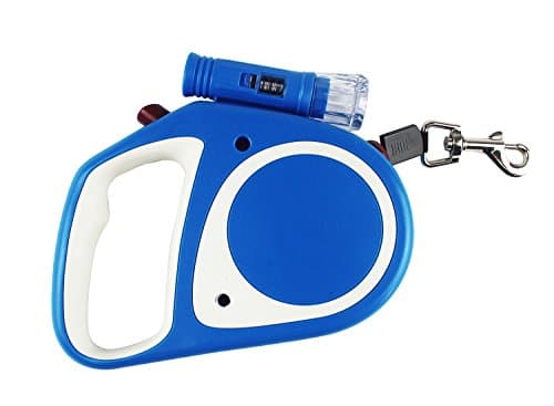 Retractable Leash for Dogs, 5 M, with torch light 15 Hours Battery Life, Extendable Dog Leash, Ribbon, Extendable Cord Strap With Carabiner/Hook 360, Button Locking, Paseo, Walking, entrenami 5m blue