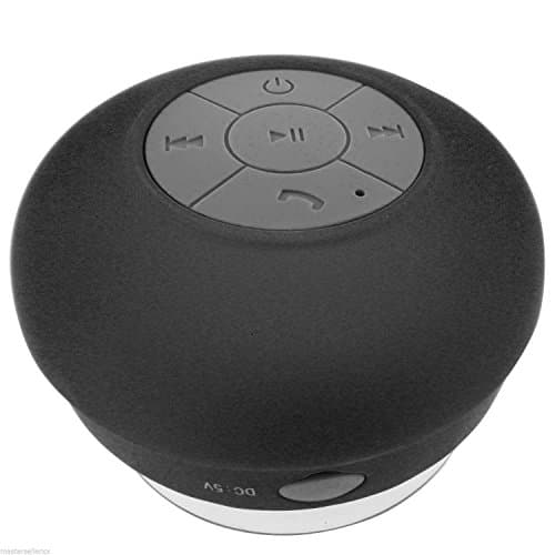Tailcas® 3.0 Mini Wireless Bluetooth Waterproof Shower Speaker, Handsfree Portable Speakerphone with Built-in Mic, Dedicated Suction Cup for Bathroom, Pool, Car, Beach, &amp; Outdoor Use - Black