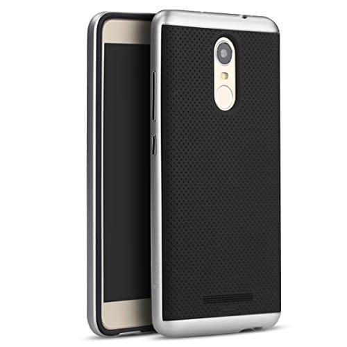 Xiaomi Redmi Note 3 Case, Ipaky Internal Protection TPU Flexible [Ultra Rugged] Rigid Outside Frame PC Effect Metal [Anti Blows] Case Hybrid Bumper Redmi Note 3 - Silver