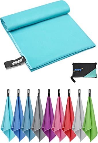 ActiDry Microfibre Towel - light and absorbent - 9 colours S M L XL sizes - great for beach, sports and outdoor activity - S (40 x 80 cm) 2 pieces - turquoise