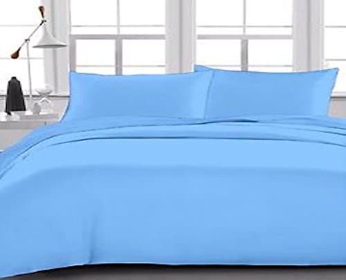 LUXURY POLY COTTON FITTED BED SHEET IN LIGHT BLUE COLOUR (SINGLE)