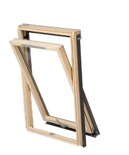 RoofLITE DVX C4A (55cm x 98cm) Centre-Pivot Pine Roof Window and TFX Tile Flashing Package