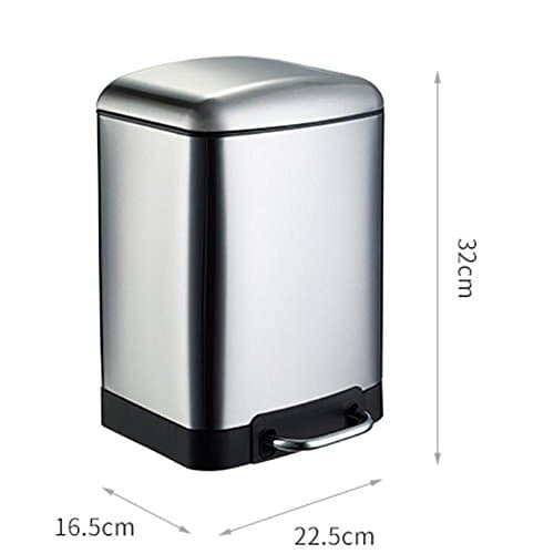 LIU-Simplehuman Rectangular Step Trash Can Stainless Steel , 6l [Tubular Anti Fingerprint]