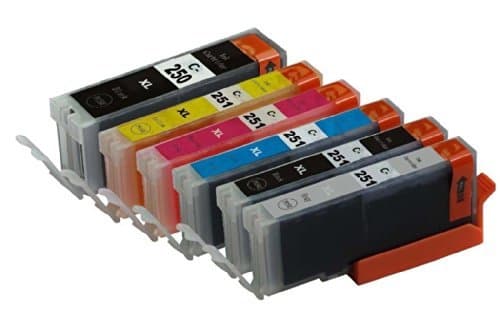 INKTONER Compatible Canono PGI-250 &amp; CLI-251 ink cartridge (LB/SB/C/Y/M/GY) replacement For Cannon PIXMA MG5420, PIXMA MG5450, PIXMA MG6320, PIXMA MG6350, PIXMA MX722, PIXMA MX922, PIXMA iP7220, PIXMA iP7250 by Ink Toner
