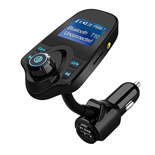 Bluetooth FM Transmitter, BAITENG USB Charger Car MP3 Player Handsfree Car Kit Wireless Radio Audio Adapter with Dual USB 5V 2.1A USB Charger, 1.44 Inch LCD Display, 3.5mm Audio Port, TF Card Slot, USB Flash Drive Port For iPhone, iPad, iPod, HTC, MP3, MP4 and Most Devices with 3.5mm Audio Jack