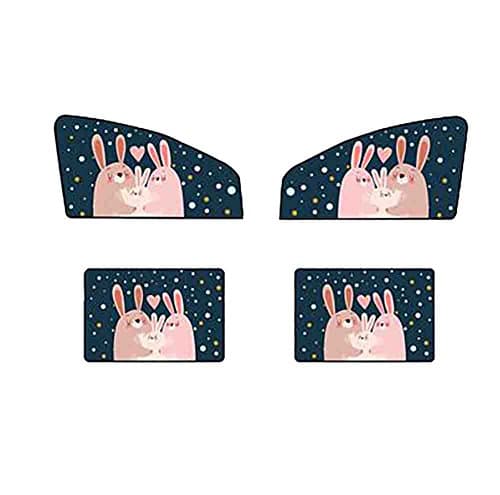 4PC Sun Visor For Car Windows Sunshade Sun Visor Car Side Window Cartoon Cover Suction Cup Curtain, Sun Protection For Children/Baby/Side Windows,A
