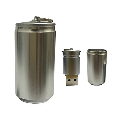 Relkin Cute USB Metal Thumb Flash Drive Memory Stick Pen Drive Novelty Gift Soda Shape Silver 8GB