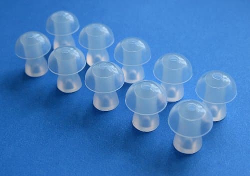 10 Medium (M) Soft Replacement Mushroom Domes Eartips buds Compatible with Axon F-998, F-139, F-136, F-16P, F-16, F-18, F-22, F-28, K-36, A-3,X-136,X-168,V-93, V-99 BTE (Behind the Ear) and Pocket Hearing Aids