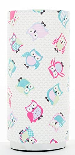 Candy Toot Owl Childrens Bedside Table lamp Chrome pad Base Lamp