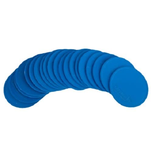 Mini Flatmarkers Space Marker Rubber Non Slip Flat Agility Discs x 20 & Bag (Blue)