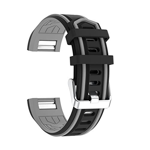 Fitbit Charge 2 Wrist Strap, Soft Adjustable Sport Wristbands Replacement Watch Band for Fitbit Charge 2 Watch Fitness Tracker(5.32"-7.28")(Black-gray)