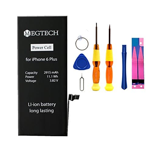 Megtech iPhone 6 Plus (Not 6) Battery Replacement: New Zero Cycle Li-Ion internal Battery Replacement with Free Professional Tool Kit