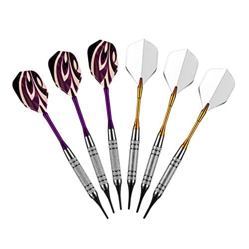 QMQ 6 Pack 17 Grams Practice Soft Tip Darts Set for Electronic Dartboard-Aluminum Shafts