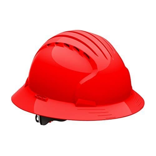 Evolution Deluxe 6161 280-EV6161V-60 Vented, Full Brim Hard Hat with HDPE Shell, 6-Point Polyester Suspension and Wheel Ratchet Adjustment by Protective Industrial Products