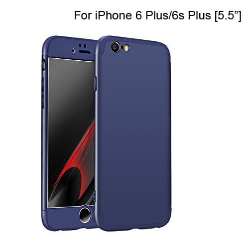 iPhone 6 Plus/6S Plus Case 5.5", uiano® 360 Degree Protection 3 in 1 Combination Anti-Scratch PC Ultra-thin Shockproof case cover for iPhone 6 Plus 6S Plus Navy Blue + Screen Protector [Lifetime Warranty]