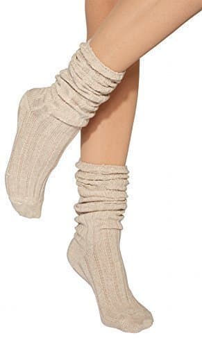 Jonathan Aston Tranquil Knee High Socks. Beige, Grey. One Size (Beige)