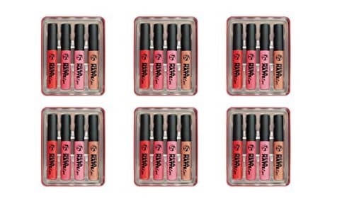 W7 Mega Matte Lip Collection Tin 7 ml, 4-Piece - Pack of 6
