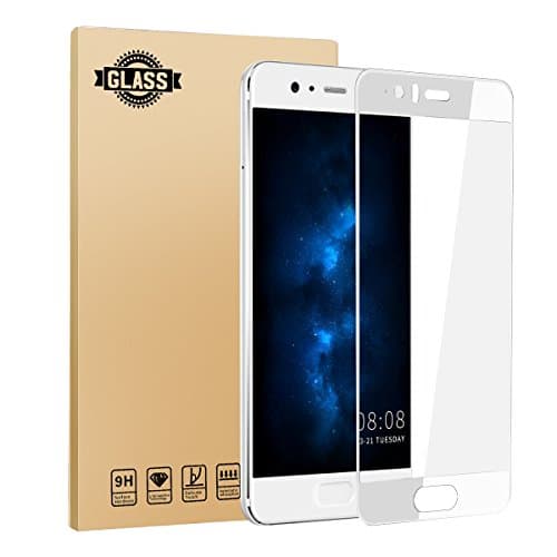 Huawei P10 Screen Protector, Anskp 9H Hardness Anti-Scratch Bubble-Free Full Coverage Tempered Glass Screen Protector for Huawei P10 - White