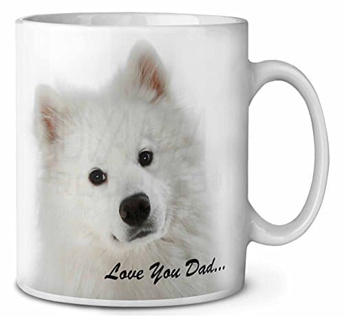 Advanta Group Samoyed 'Love You Dad' Sentiment Ceramic 10oz Coffee Mug/Tea Cup Printed Full Colour Ref:DAD-116MG