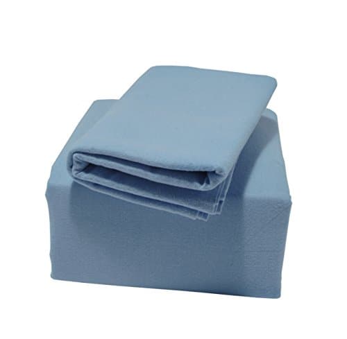 Indulgence Flannelette Flat Sheet, 100% Brushed Cotton, Blue, Single