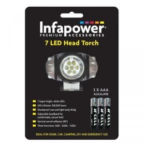 Infapower F012 7 LED Head Torch, Multi-Color
