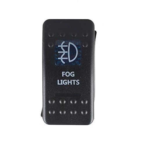 Alaman Rocker switch panel 5Pin Toggle Rocker Switch 20amp/12v and 10amp/24v On/off LED Blue Light (FOG LIGHTS)