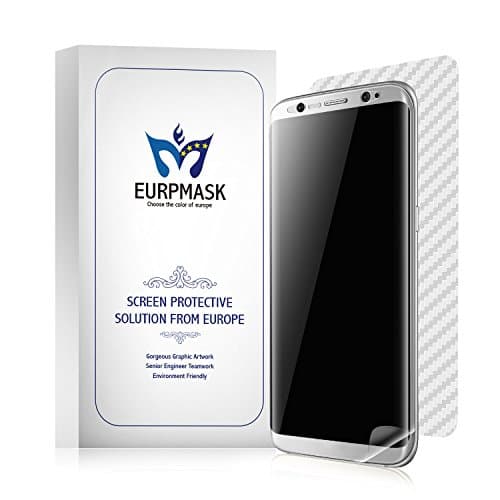 [Full Coverage &amp; Non lifting] Samsung S8 Plus Screen Protector EURPMASK [High Definition]2 Pack Full Coverage TPU Screen Protector [Anti Bubble][Anti Fingerprint][With A Free Full Coverage Carbon Fiber Back Protector]