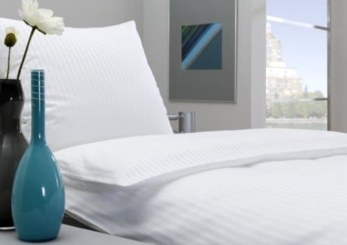 3 mm Fine Line White Bed Linen with Envelope Closure,, 100 % Cotton, White, Kissenbezug 80x40