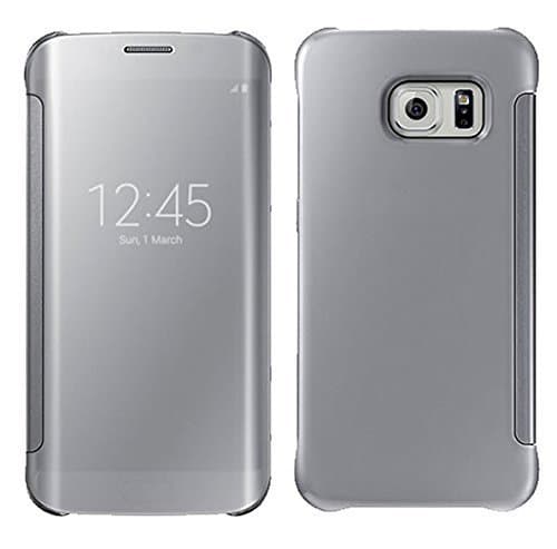 Galaxy S6 Edge Plus Case,LEKESI Luxury Mirror Clear View Case Cover All-around Protection For Samsung Galaxy S6 Edge Plus (Silver)