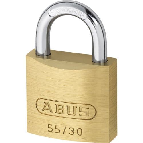 Precise Engineered Abus 30mm 55 Series Basic Brass Padlock [Pack of 1] - w/3yr Rescu3® Warranty