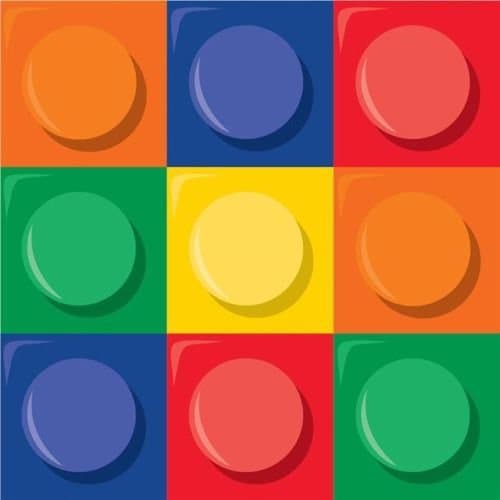 Creative Converting Block Party Paper Beverage Napkins (16 Pack)