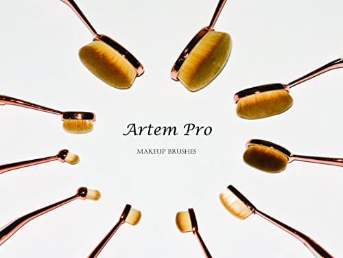 Makeup Brushes, 10 Pc Professional Oval Makeup Brush Set in smart Gift box. (Features ten Multifunctional Brushes with gift box)