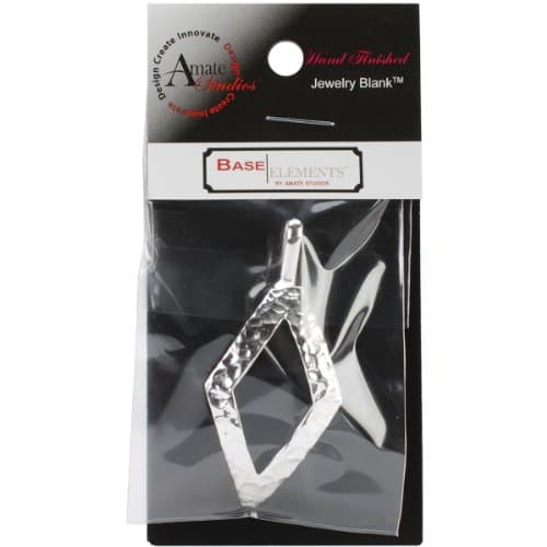 Amate StudiosAmate Studios FPN-0634-SO Designer's Open Textured Diamond Pendant, Silver Overlay