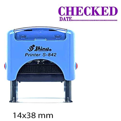 CHECKED WITH DATE Shiny Self Inking Rubber Stamp Office Stationary