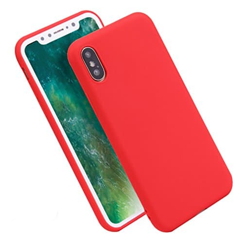 iPhone X Case, Marktol Ultra Slim Soft TPU Silicone Back Flexible Rubber Bumper Protector Cover Case for iPhone X - All 6 Colors (Red)