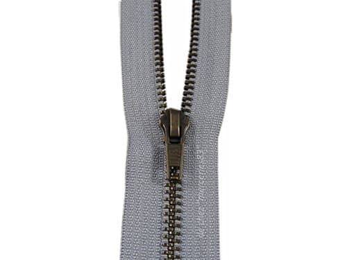 Zip 50 cm – 5 mm Brass – A Runner Metal Mesh Zipper can be opened Grey Grey Zip Chain Brass 50 cm Width 3 cm.