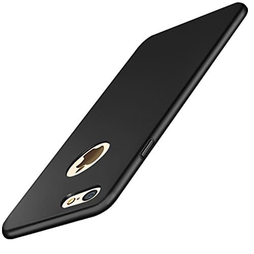 iPhone 6/6s Case, Protective PC Hard Case for Apple iPhone 6/6s, 4.7 inch Shockproof Cover and FREE Tempered Glass Screen Protector (Black)